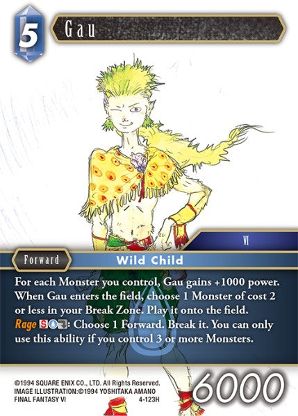 (123) Final Fantasy TCG Opus IV Single: Gau (4-123) Holo Hero