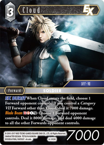 (145) Final Fantasy TCG Opus IV Single: Cloud (4-145) Holo Hero