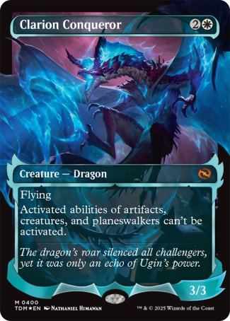 (400) Magic The Gathering Tarkir: Dragonstorm: Extras Single: Clarion Conqueror (V.2) Holo Mythic