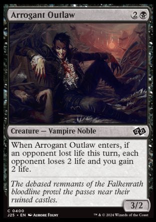 (400) Magic The Gathering Foundations Jumpstart Single: Arrogant Outlaw  Common