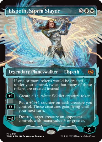 (401) Magic The Gathering Tarkir: Dragonstorm: Extras Single: Elspeth, Storm Slayer (V.2) Holo Mythic