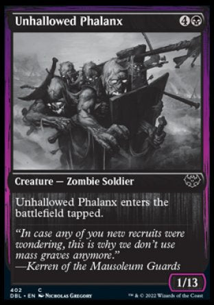 (402) Magic The Gathering Innistrad: Double Feature Single: Unhallowed Phalanx  Common