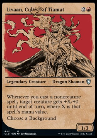 (402) Magic The Gathering Commander Legends: Battle for Baldur's Gate: Extras Single: Livaan, Cultist of Tiamat (V.2) Holo Uncommon