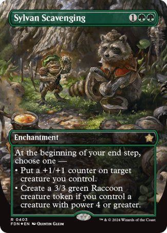 (403) Magic The Gathering Magic: The Gathering Foundations: Extras Single: Sylvan Scavenging (V.2) Holo Rare