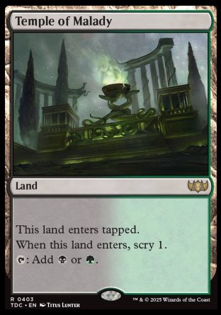 (403) Magic The Gathering Commander: Tarkir: Dragonstorm Single: Temple of Malady  Rare