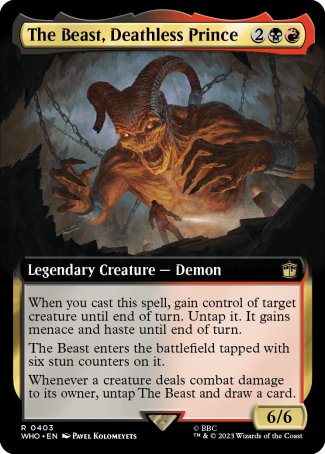 (403) Magic The Gathering Universes Beyond: Doctor Who: Extras Single: The Beast, Deathless Prince (V.1)  Rare