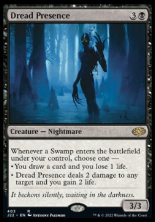 (403) Magic The Gathering Jumpstart 2022 Single: Dread Presence  Rare