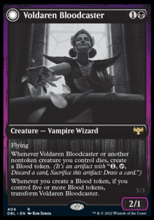 (404) Magic The Gathering Innistrad: Double Feature Single: Voldaren Bloodcaster // Bloodbat Summoner Holo Rare