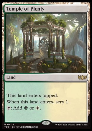 (405) Magic The Gathering Commander: Tarkir: Dragonstorm Single: Temple of Plenty  Rare