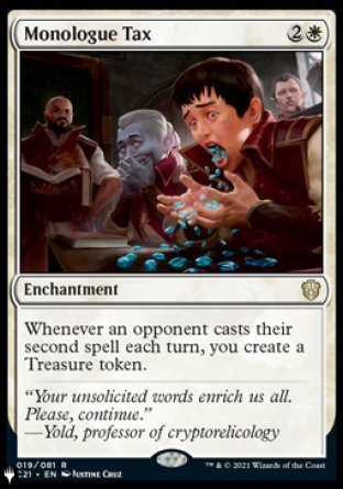 (019) Magic The Gathering The List Single: Monologue Tax  Rare