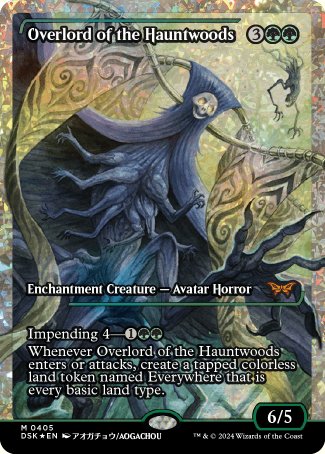 (405) Magic The Gathering Duskmourn: House of Horror: Extras Single: Overlord of the Hauntwoods (V.3) Holo Mythic