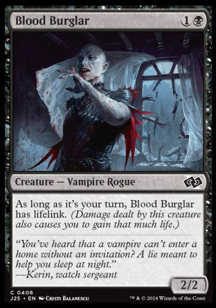 (406) Magic The Gathering Foundations Jumpstart Single: Blood Burglar  Common