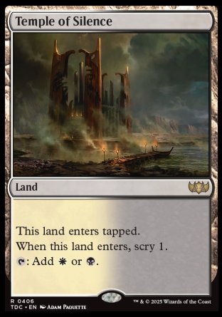 (406) Magic The Gathering Commander: Tarkir: Dragonstorm Single: Temple of Silence  Rare