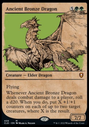 (406) Magic The Gathering Commander Legends: Battle for Baldur's Gate: Extras Single: Ancient Bronze Dragon (V.2) Holo Mythic
