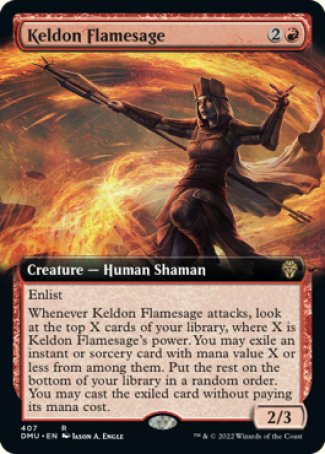 (407) Magic The Gathering Dominaria United: Extras Single: Keldon Flamesage Holo Rare