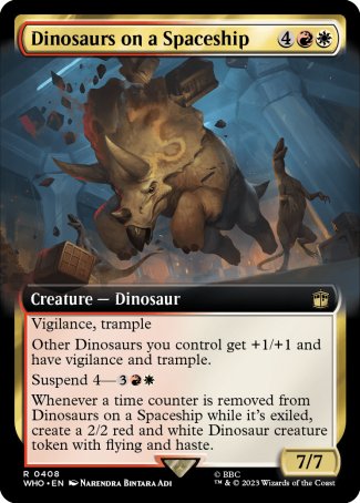 (408) Magic The Gathering Universes Beyond: Doctor Who: Extras Single: Dinosaurs on a Spaceship (V.1)  Rare