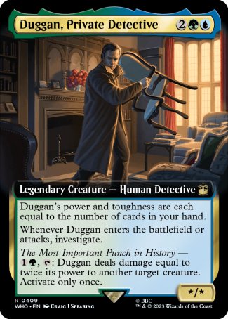 (409) Magic The Gathering Universes Beyond: Doctor Who: Extras Single: Duggan, Private Detective (V.1)  Rare