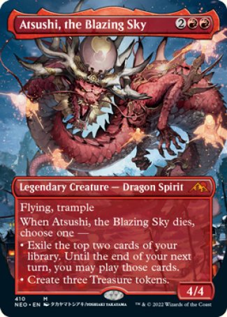 (410) Magic The Gathering Kamigawa: Neon Dynasty: Extras Single: Atsushi, the Blazing Sky (V.1)  Mythic