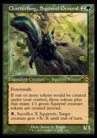 (410) Magic The Gathering Modern Horizons 2: Extras Single: Chatterfang, Squirrel General (V.3)  Mythic