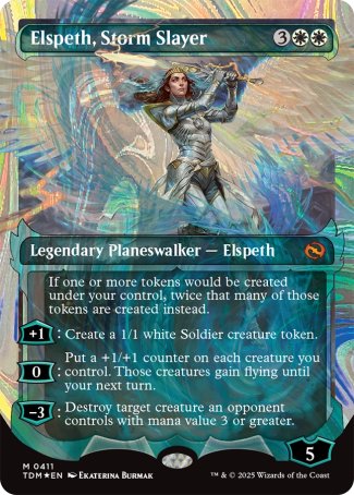 (411) Magic The Gathering Tarkir: Dragonstorm: Extras Single: Elspeth, Storm Slayer (V.3) Holo Mythic