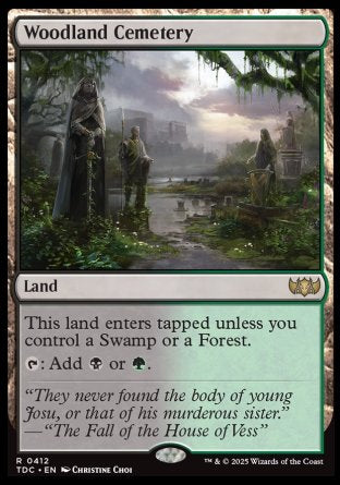 (412) Magic The Gathering Commander: Tarkir: Dragonstorm Single: Woodland Cemetery  Rare