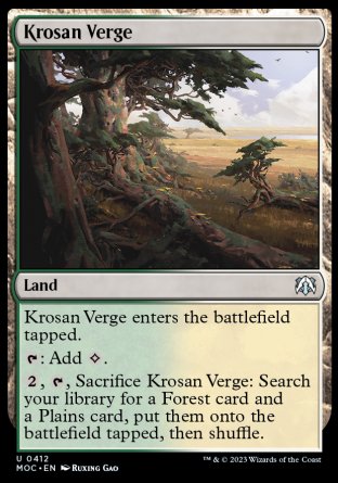 (412) Magic The Gathering Commander: March of the Machine Single: Krosan Verge  Uncommon