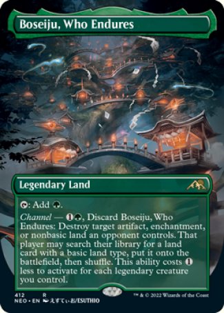 (412) Magic The Gathering Kamigawa: Neon Dynasty: Extras Single: Boseiju, Who Endures (V.1) Holo Rare