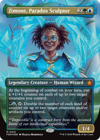 (412) Magic The Gathering Magic: The Gathering Foundations: Extras Single: Zimone, Paradox Sculptor (V.2) Holo Mythic