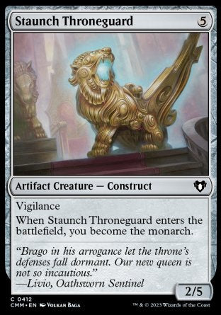 (412) Magic The Gathering Commander Masters Single: Staunch Throneguard  Common