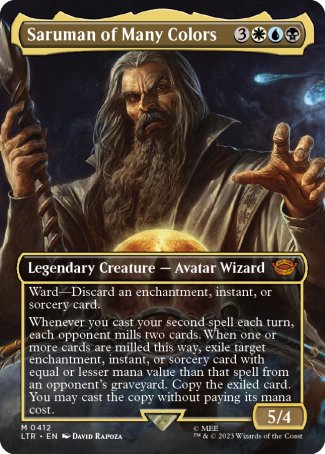 (412) Magic The Gathering The Lord of the Rings: Tales of Middle-earth: Extras Single: Saruman of Many Colors (V.2) Holo Mythic
