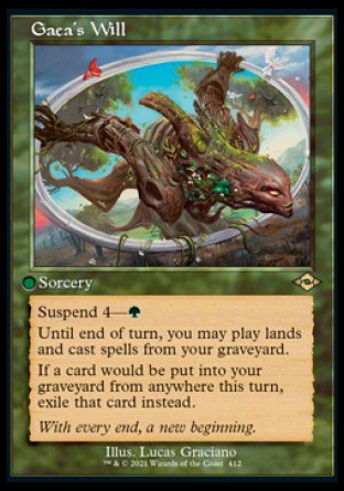 (412) Magic The Gathering Modern Horizons 2: Extras Single: Gaea's Will (V.1)  Rare
