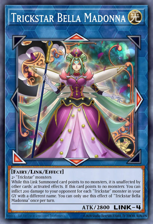 (021) YuGiOh TCG MP19: 2019 Gold Sarcophagus Tin Mega Pack Single: Trickstar Bella Madonna  Super Rare