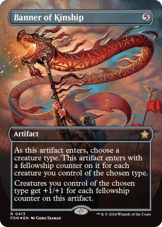 (413) Magic The Gathering Magic: The Gathering Foundations: Extras Single: Banner of Kinship (V.2)  Rare