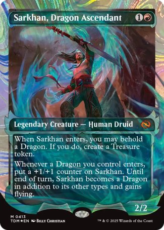 (413) Magic The Gathering Tarkir: Dragonstorm: Extras Single: Sarkhan, Dragon Ascendant (V.3)  Mythic