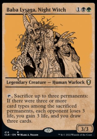 (414) Magic The Gathering Commander Legends: Battle for Baldur's Gate: Extras Single: Baba Lysaga, Night Witch (V.2)  Rare