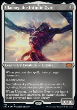 (415) Magic The Gathering Double Masters 2022: Extras Single: Ulamog, the Infinite Gyre (V.2) Holo Mythic