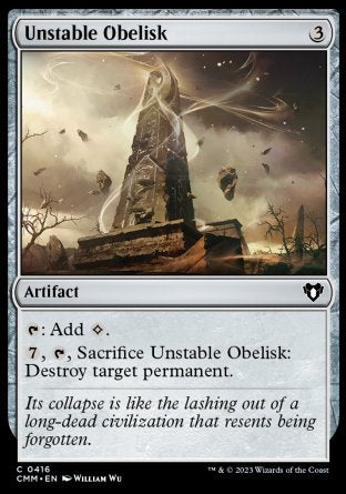 (416) Magic The Gathering Commander Masters Single: Unstable Obelisk Holo Common