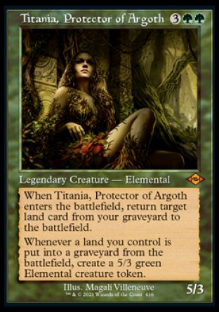 (416) Magic The Gathering Modern Horizons 2: Extras Single: Titania, Protector of Argoth (V.2) Holo Mythic