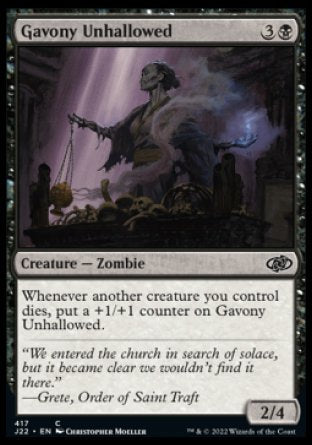 (417) Magic The Gathering Jumpstart 2022 Single: Gavony Unhallowed  Common