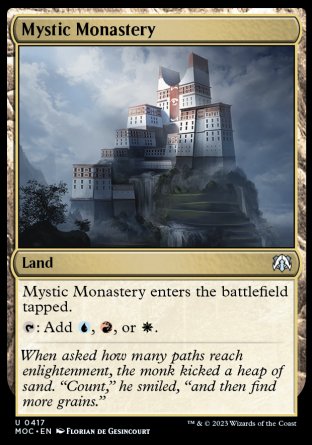 (417) Magic The Gathering Commander: March of the Machine Single: Mystic Monastery  Uncommon
