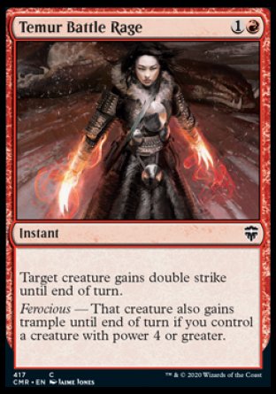 (417/361) Magic The Gathering Commander Legends: Extras Single: Temur Battle Rage (V.1)  Common