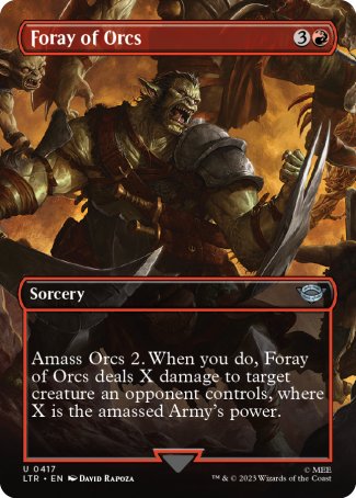 (417) Magic The Gathering The Lord of the Rings: Tales of Middle-earth: Extras Single: Foray of Orcs Holo Uncommon