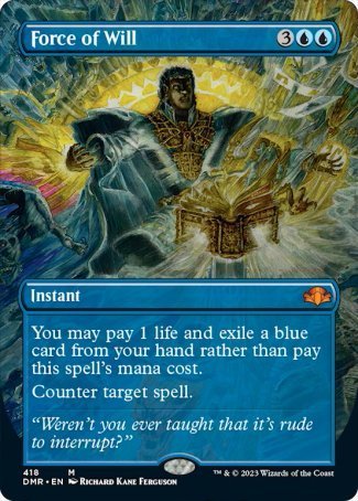(418) Magic The Gathering Dominaria Remastered: Extras Single: Force of Will (V.2) Holo Mythic