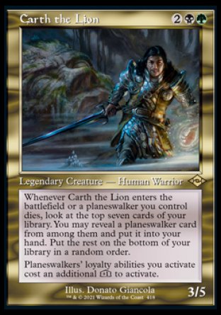 (418) Magic The Gathering Modern Horizons 2: Extras Single: Carth the Lion (V.2) Holo Rare