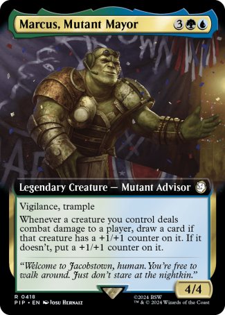 (418) Magic The Gathering Universes Beyond: Fallout: Extras Single: Marcus, Mutant Mayor (V.1)  Holo Rare