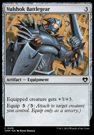 (418) Magic The Gathering Commander Masters Single: Vulshok Battlegear Holo Common