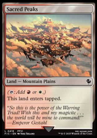 (418) Magic The Gathering Commander: Magic: The Gathering - FINAL FANTASY: Collector's Edition Single: Sacred Peaks Holo Common