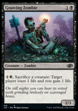 (419) Magic The Gathering Jumpstart 2022 Single: Gnawing Zombie  Common