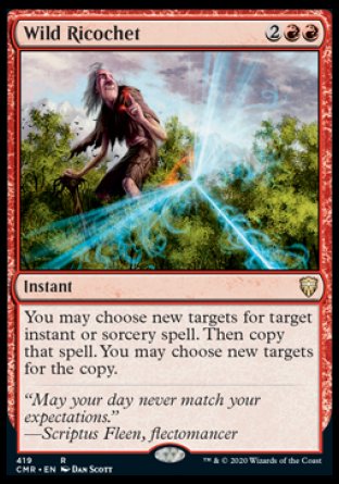 (419/361) Magic The Gathering Commander Legends: Extras Single: Wild Ricochet  Rare