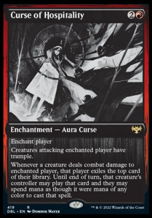 (419) Magic The Gathering Innistrad: Double Feature Single: Curse of Hospitality  Rare
